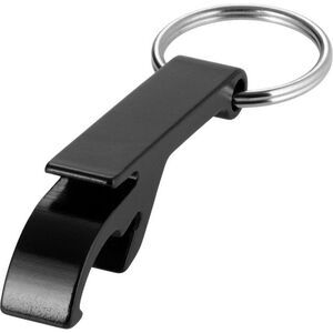 Tao Recycled Aluminium Bottle Opener Keyring / Solid Black